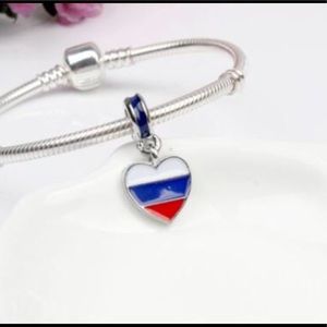 National Flag Enamel Pendant Beads Charm NWOT